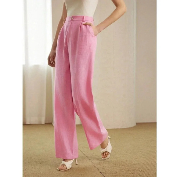 PREMIUM SOLID FOLD PLEATED STRAIGHT LEG SUIT PANTS - Picture 8 of 12